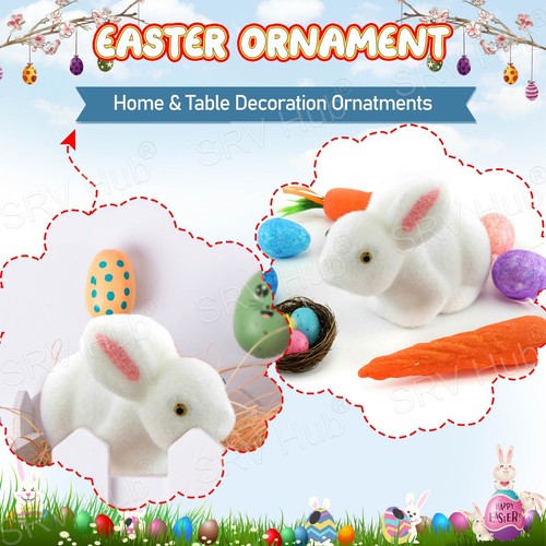 Conejo blanco de espuma de poliespuma de Pascua, conejo artesanal de colocación, adornos de jardín al aire libre - Imagen 5 de 37