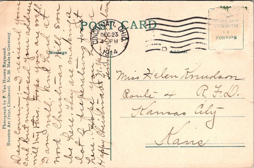 Vintage Postcard Cincinnati Ohio GAMBLE DEACONESS HOME MISSIONARY TRAINING Ji-4 - Picture 2 of 2