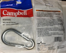2- Campbell 5/8 In. 280 Lb. Load Capacity Zinc-Plated Steel Safety Spring Snap