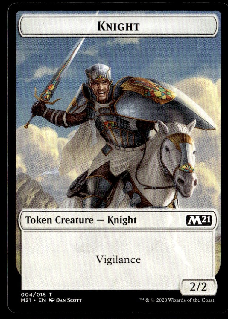 2020 Core Set 2021 Common Knight Token #4 MTG