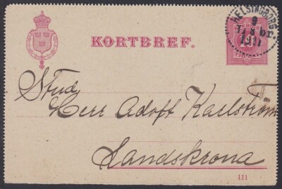 CLCV180 Sweden Old Postcard, Helsingborg, Aug. 09. 1911.