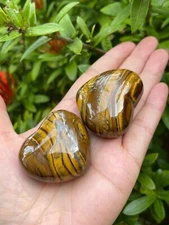 Large Tiger Eye Heart, 1.75" Crystal Gemstone Puffy Heart, Protection Stones
