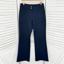 St. John Collection Dress Pants Size 6 Navy Blue High Rise Straight Leg Trousers