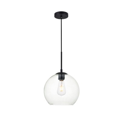 Living District Baxter 1 Light Pendant, Black/Clear, 9.8'' - LD2212BK