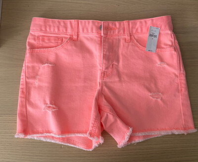 GAP Kids Girls Size 16 Stretch Shortie Short Denim Neon Pink NWT