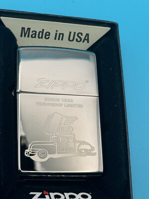 Zippo Vintage Car Black Ice Zippo Lighter NEW