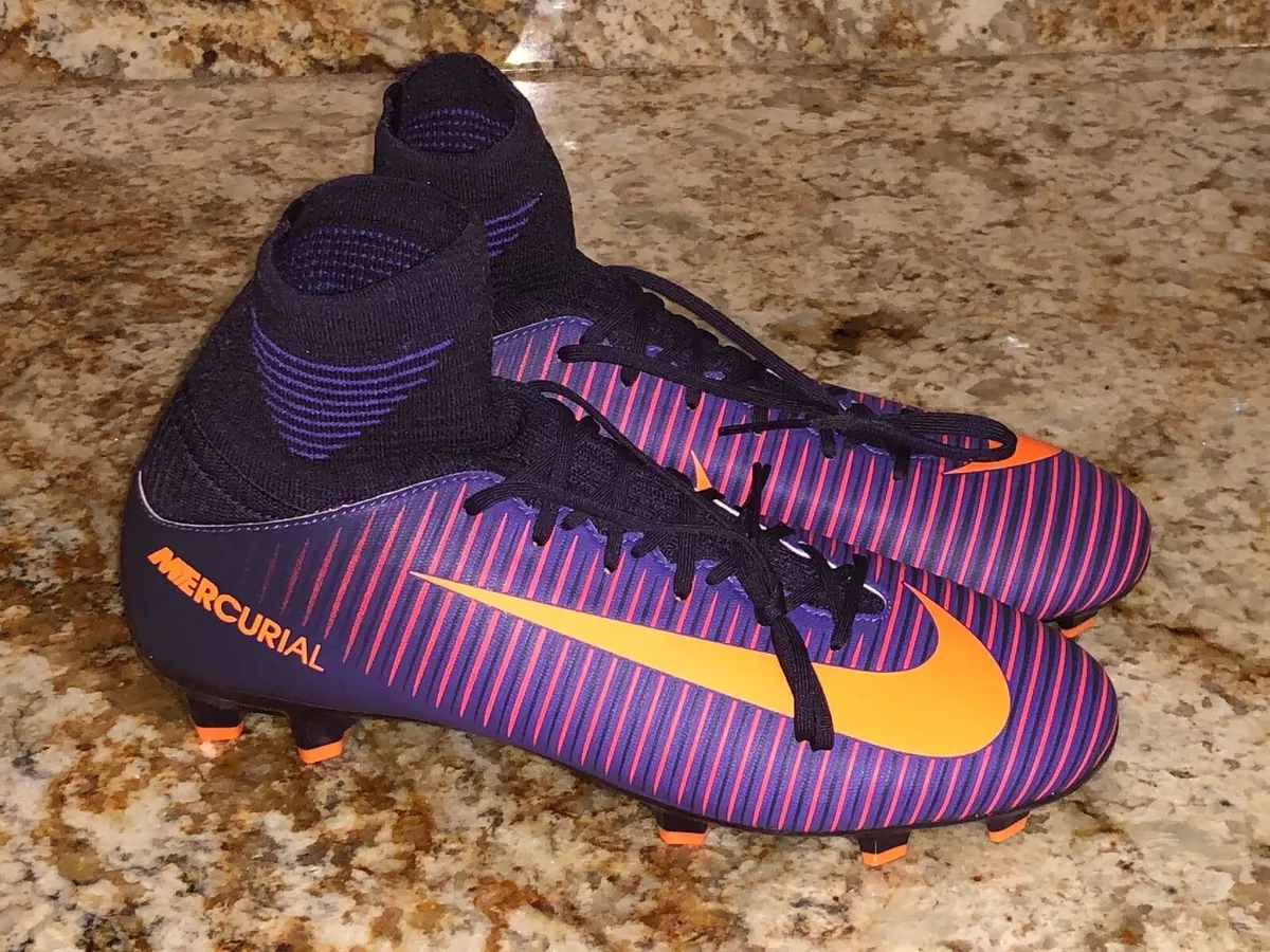 NIKE Jr Mercurial Superfly V FG Purple Citrus Soccer Cleats Youth