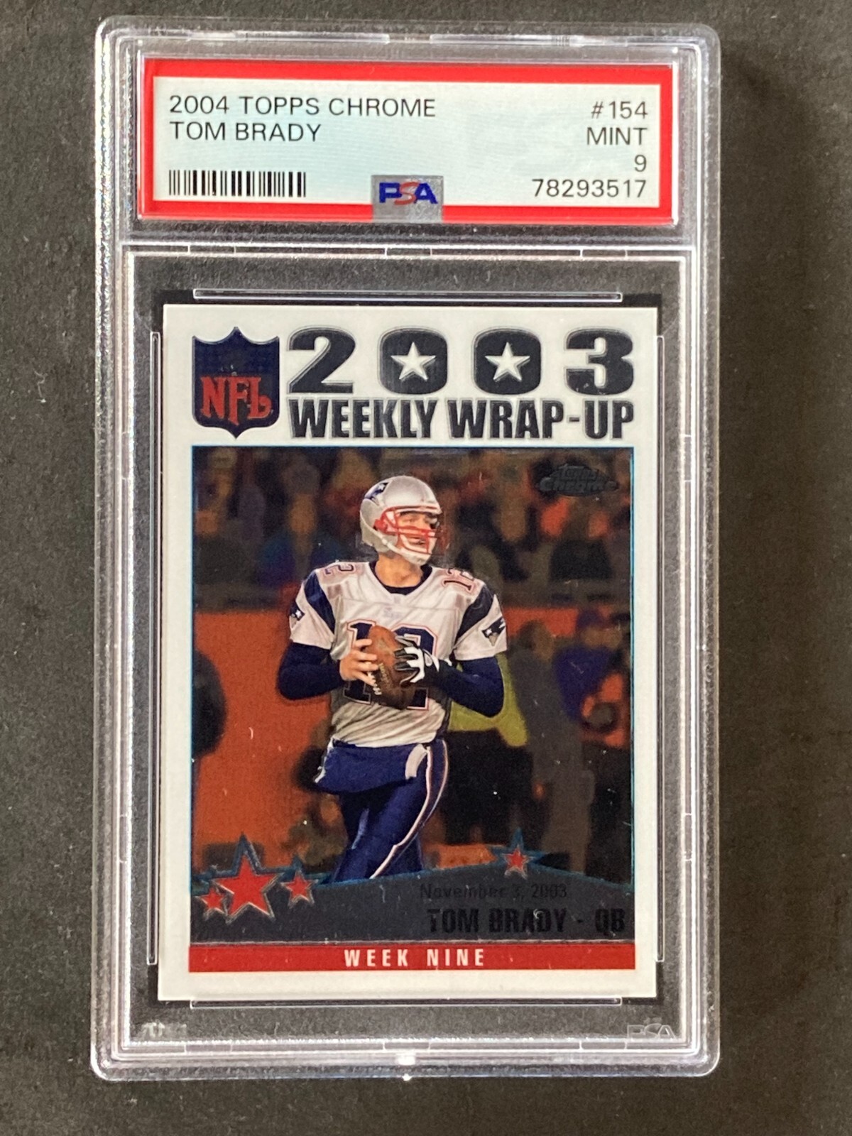 2004 Topps Chrome #154 Tom Brady Mint PSA 9
