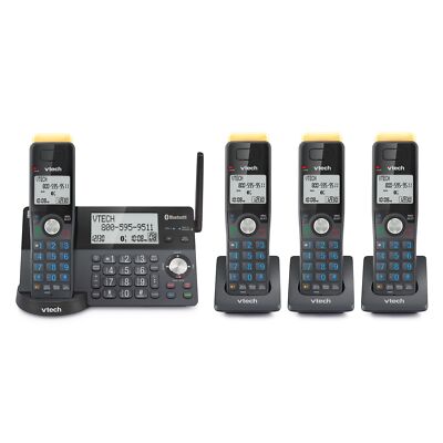 VTech IS8128-41 Super Long Range 4-Handset DECT 6.0 Cordless Phone for Home w...