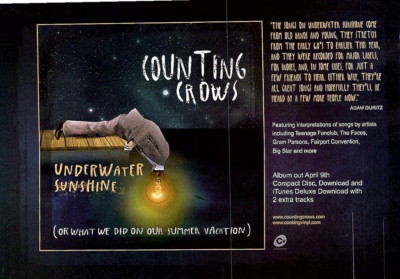 (MOJ4) WERBUNG 5X8'' KRÄHEN ZÄHLEN: UNTERWASSER SONNENSCHEIN ALBUM