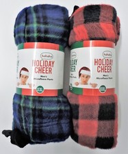 HoHoHo Holiday Cheer Men's Microfleece Plaid Lounge Pants XXL