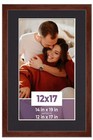 12x17 Frame Walnut With Black Picture Mat For 12x17 Photo - Walnut 14x19 Frame T
