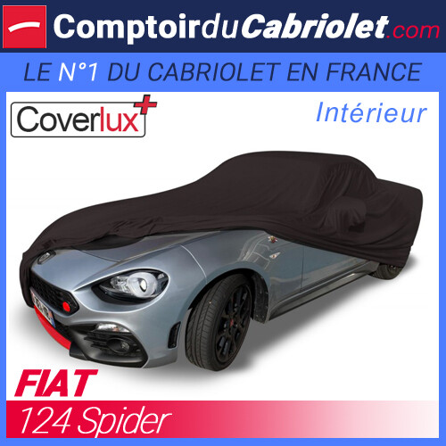 Housse Fiat 124 Spider Coverlux+ intérieure en jersey noir