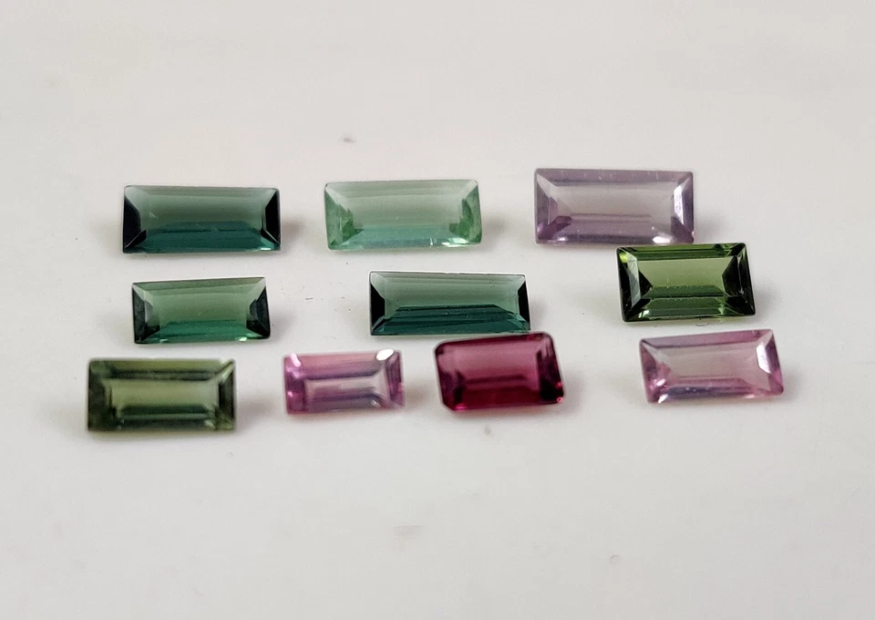 4.40 Ct Multi Color Tourmaline 10 Pc Baguette Cut 2.5x5-4x8 mm Lot for Jewelry - Image 4 of 4