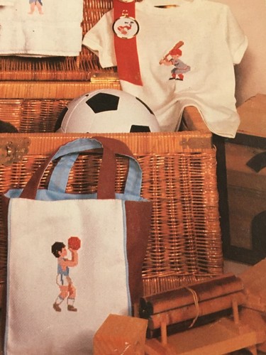 Little Boys in Cross Stitch Pattern Book Sports Themes Bear Baseball Basketball - Picture 6 of 11