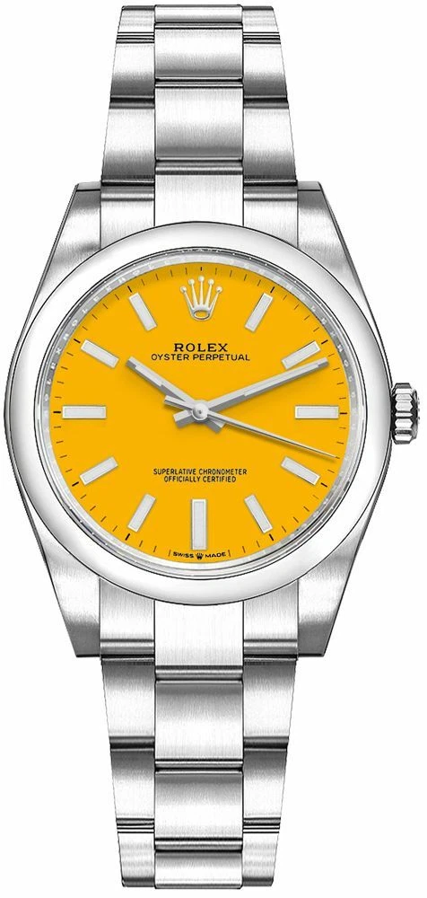 Rolex Oyster Perpetual New Yellow Dial Womens Luxury Watch Buy Black Friday Sale