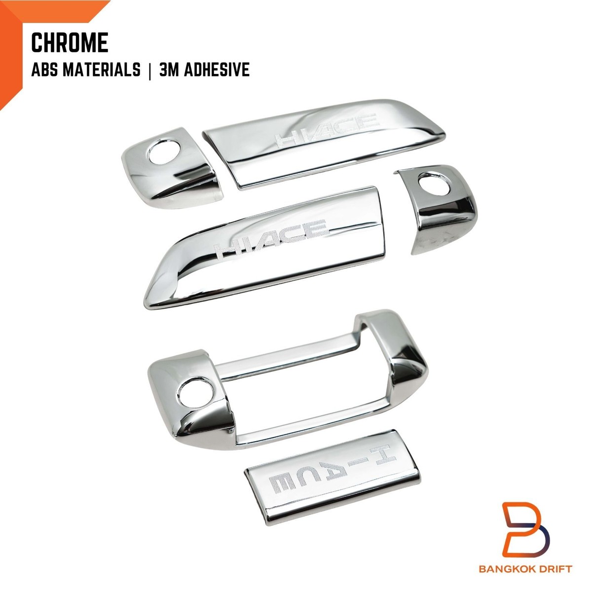 6 PCS CHROME DOOR HANDLE COVER FOR TOYOTA HIACE COMMUTER 2005