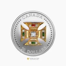2023 Canada $20 1oz Silver Matte Proof – St. Edward’s Crown Gold-Gilt RCM