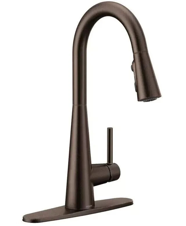 🌱 Moen SLEEK 1-Handle High Arc Pulldown Kitchen Faucet - Oil Rubbed Bronze READ