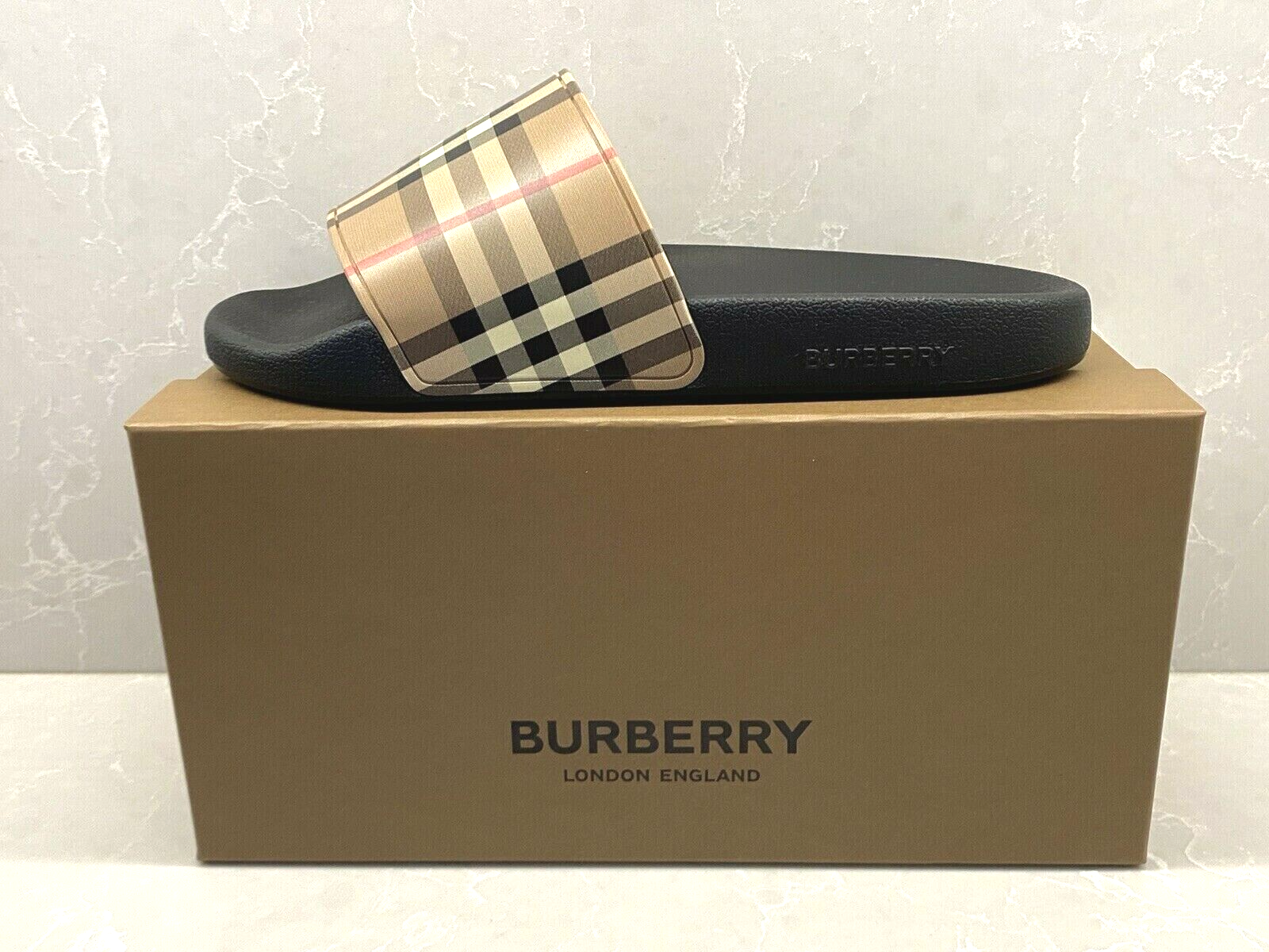 Slide Burberry Xadrez Marrom Original - BHYT6