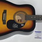 PRISCILLA BLOCK SIGNED FULL-SIZE SUNBURST ACOUSTIC GUITAR COUNTRY PSA COA — photo 2