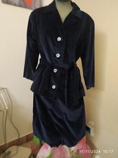 DONNA RAGAZZA TAILLEUR COMPLETO GIACCA E GONNA VELLUTO FODERATO FATTO A MANO