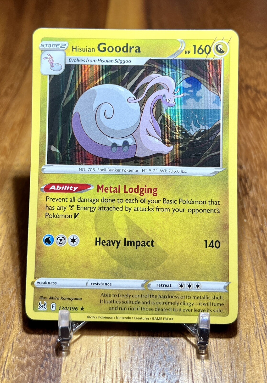 Hisuian Goodra 134/196 Holo Rare Lost Origin Pokemon Card NM