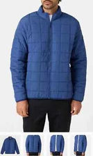 NEW Voyager Men's Polar Fleece Quilted Lined Puffer Jacket - Blue - Size XXL