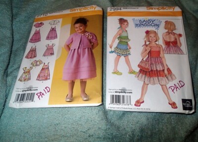 2 SIMPLICITY PATTERNS 2710 & 2994 ~ GIRLS DRESS JACKET SKIRT TOP ~ SIZES 3 - 8