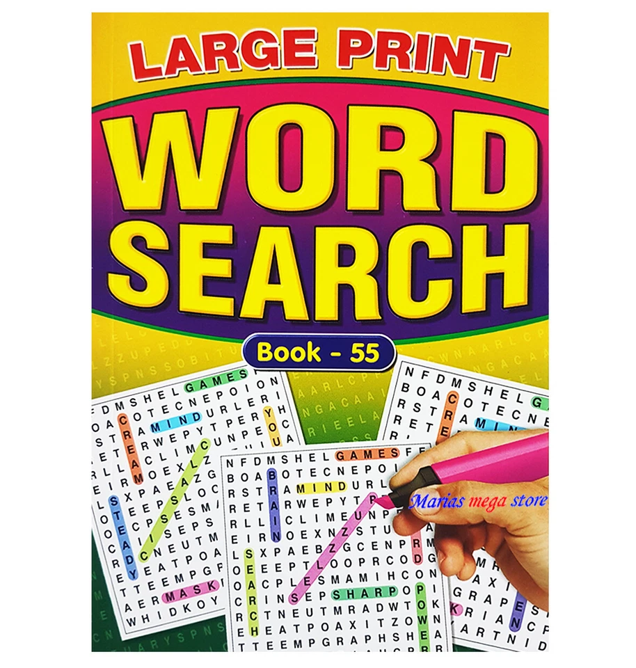 4 X A5 Mega WordSearch Puzzle Book Books Trivia LARGE PRINT BK53-56 - Image 4 of 4