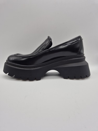 Michael Kors Women's Shoes Size 9.5 Shiloh Leather Loafer Black Chunky Sole (C1) - Picture 5 of 10