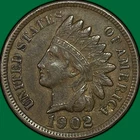 1902 Indian Head Cent Extremely Fine XF Coin #42807