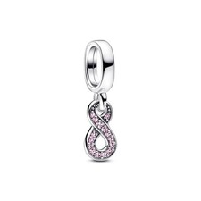 Sparkling Infinity Charm 925 Sterling Silver Charms for Bracelets and Necklaces