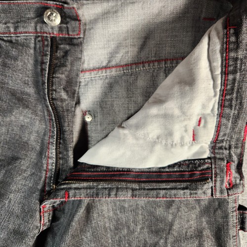 South Pole Jean Shorts 37X14 (Tag 36) Black/Gray Baggy Y2K - Picture 6 of 14