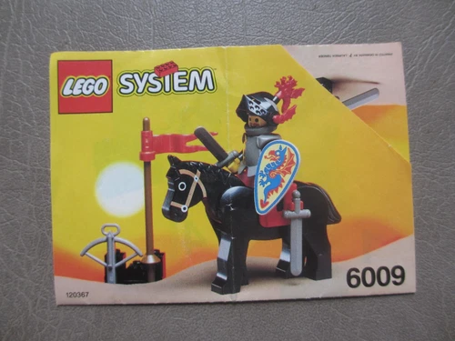 Vintage 1992 LEGO SYSTEM Castle 6009 Medieval Black Knight Manual Only