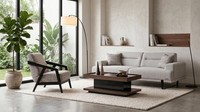 Sofa Set Grau Stoff Modern Sessel Wohnzimmer Design Sessel