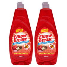 2X Elbow Grease Washing Up Liquid, Apple & Cinnamon Fresh 600ml Power Degreaser 5.41 per litre