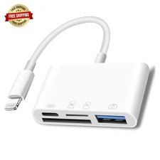 Lightning to SD Card Reader 4-in-1 Adapter for iPhone with USB OTG