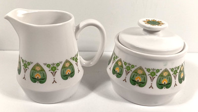 Noritake 9020 Progression China Creamer and Covered Sugar Dish Palos Verde