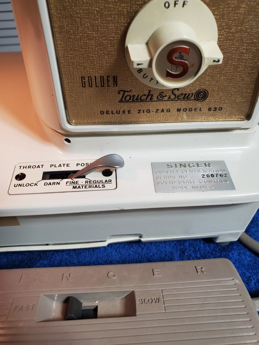 Vintage Singer 630 Sewing Machine Golden Touch & Sew Runs But