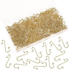 240Pcs Christmas Ornament Hooks Gold Metal Wire S-Shaped Hangers