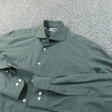 Suitsupply Shirt Mens 16.5 Green Egyptian Cotton Slim Fit Long Sleeve Button Up