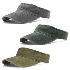 Sports Sun Visor Hats Twill Ball Adjustable Sun Caps for Men Women 3 Gray Arm...