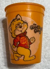 Vintage 1984 Wendy's the Good Stuff Gang Orange Plastic Kids Meal Cup