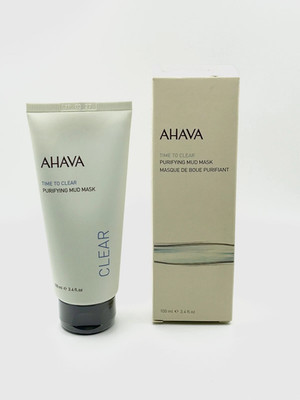 AHAVA Time To Clear Dead Sea Purifying Mud Mask 3.4oz/100ml NEW IN BOX~SEALED 
