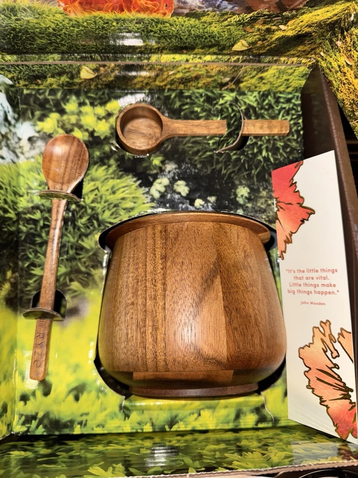 NUEVO RYZE Paquete Espumador Eléctrico, 2 Cremas y Accesorios Tarro de Acacia, Cuchara, Cuchara Foto 3 de 4