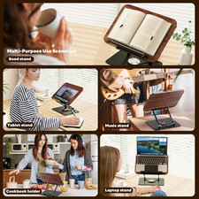 Adjustable/Folding Bookshelf with 360  Rotating Base for Textbooks and Tablets