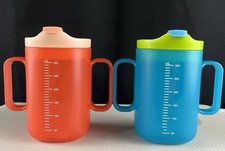 Spill Proof Sippy Cup with Straw Handle 300ml Kids Seniors Portable Mug 2 Pcs