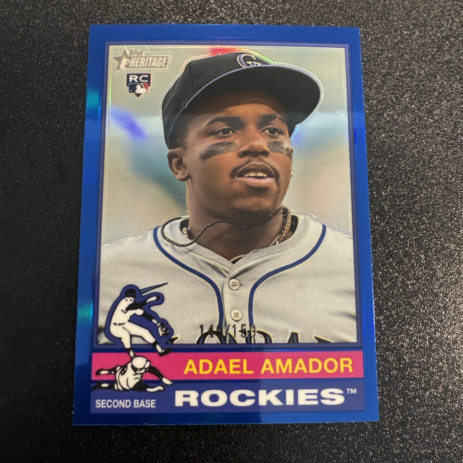 2025 Topps Heritage Adael Amador #61 Chrome Blue Border /150 (RC)