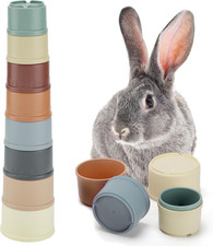 8 Pcs Stacking Cups for Small Rabbits - Multi-Colored Reusable Rabbit Toys, Safe